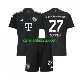 Camisolas de futebol Bayern München Yann Sommer 27 Guarda Redes Criança Equipamento Principal 2023/24 Manga Curta